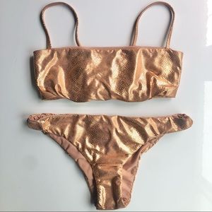 NEW The Bikini Lab 2 piece swim set -rose gold